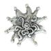 Aztec Medusa,'Sterling Silver Cocktail Ring with Sun and Medusa Motifs'