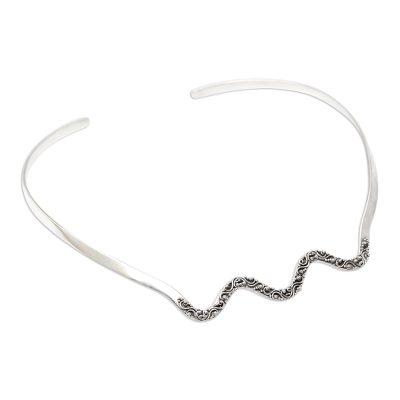 Ocean Journey,'Decorative Sterling Silver Collar Necklace'