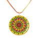 Spring Mandala,'Handmade Resin Mandala Pendant Necklace with Colorful Hues'