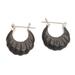 Sterling silver hoop earrings, 'Cocoon'