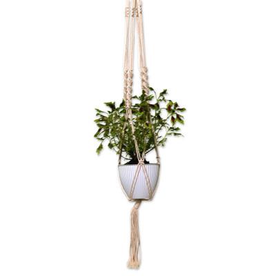 Lounging Plant,'Hand-Woven Cotton Plant Hanger from Bali'