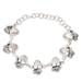 Suave Skulls,'Men's Sterling Silver Skull Link Bracelet from India'