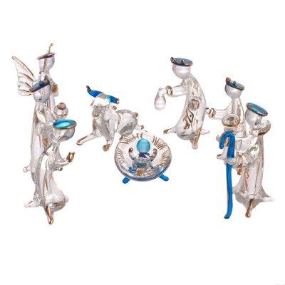 Festivity,'Clear Gilded Glass Nativity Scene from Peru (10 Piece)'