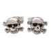Skull and Crossbones,'Skull and Crossbones Sterling Silver Stud Earrings from Bali'