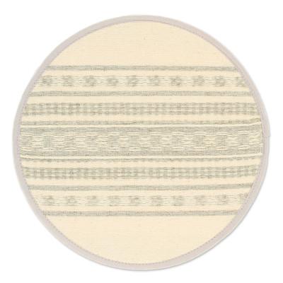 Warmer in Alabaster,'Handloomed Cotton Fabric Tortilla Pouch from Oaxaca Mexico'