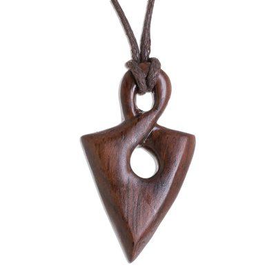 Estoraque Spear,'Estoraque Wood Spearhead Pendant Necklace from Costa Rica'
