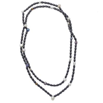 Grace Note,'Artisan Crafted Hematite and Cultured Pearl Necklace'