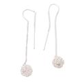 Life's a Ball,'Hand Crafted Sterling Silver Threader Earrings'