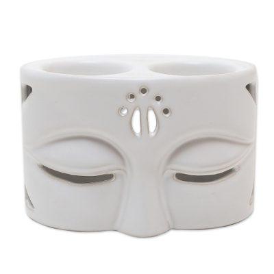 Warming Buddha in White,'White Ceramic Buddha-Them...