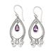 'Traditional Dangle Earrings with One-Carat Amethyst Jewels'