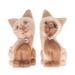 Chiming Meows,'Set of 2 Cat Raintree Wood Figurines with Aluminum Bells'