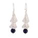 Bells are Ringing,'Silver Filigree Dangle Earrings with Lapis Lazuli Stone'