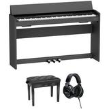 Roland F107 88-Key Digital Piano Kit with Bench and Headphones (Black) F107-BK