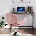 Slipper Chair - Latitude Run® Maizi 23.6" Wide Swivel Slipper Chair Faux Leather in Pink | 36.2 H x 23.6 W x 25.6 D in | Wayfair