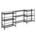 Rebrilliant Edwin 81.50" W Metal Shelving Unit w/ 3 Pieces Extension Shelves Wire/Metal in Black | 32.5 H x 81.5 W x 11.25 D in | Wayfair