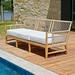 Corrigan Studio® Latechia 86" Wide Wood/Natural Hardwoods in Brown/White | 34 H x 86 W x 30 D in | Outdoor Furniture | Wayfair