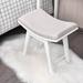 Corrigan Studio® Solid Wood Vanity Stool Linen/Wood/Upholstered in Gray/White | 19 H x 19 W x 12 D in | Wayfair 6C10CF50315449A89BB721BCB97D44A4