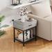 17 Stories Gimbya Metal, Manufactured Wood Nightstand Wood/Metal in Black/Brown/Gray | 23.1 H x 19.7 W x 15.8 D in | Wayfair