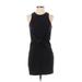 ASOS Casual Dress - Mini High Neck Sleeveless: Black Solid Dresses - Women's Size 32