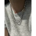 Collier élégant avec perles grises pour femmes bijoux de créateur Punk hip hop Rare Boho