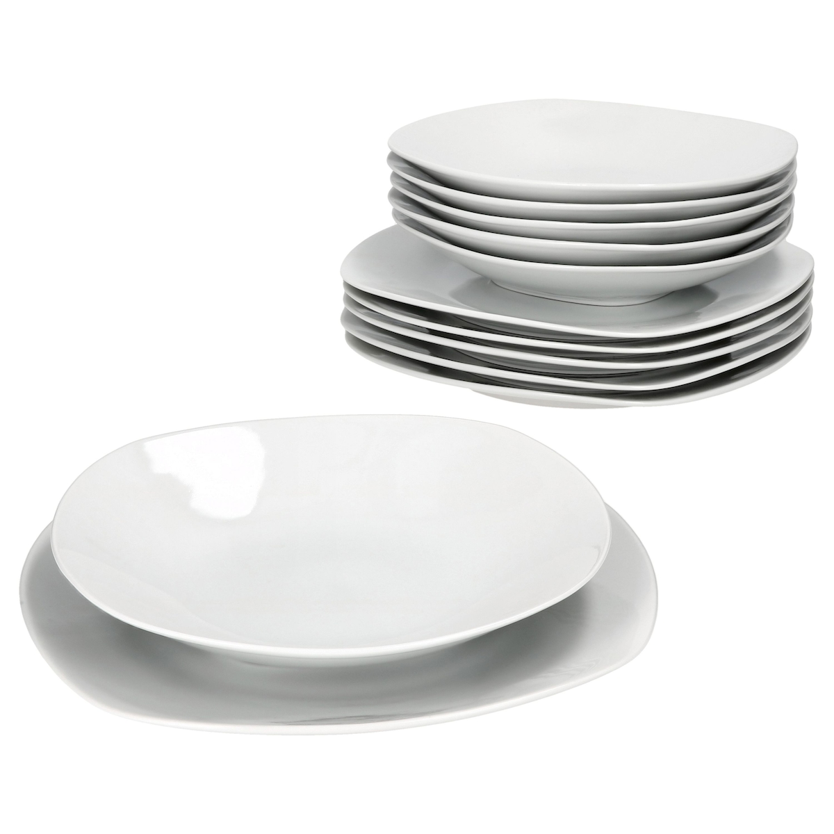 12tlg Tafelservice LOTTA weiß Porzellan für 6 Personen Image