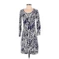 Lilly Pulitzer Casual Dress - Sheath Scoop Neck 3/4 sleeves: Blue Dresses - Women's Size X-Small