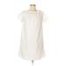 J.Crew Casual Dress - Mini Crew Neck Short sleeves: White Print Dresses - Women's Size 6