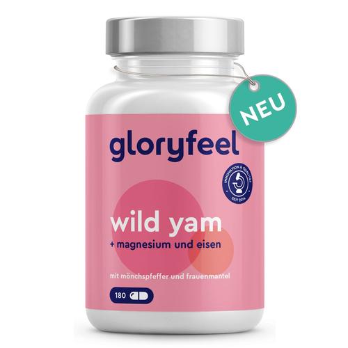gloryfeel ® Wild Yam + Mönchspfeffer & Frauenmantel mit Magnesium Eisen Kapseln 180 St
