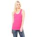 Bella + Canvas 1080 Women's Baby Rib Tank Top in Raspberry size XL | Ringspun Cotton B1080