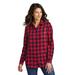 Port Authority LW668 Women's Plaid Flannel Tunic in Red/Black Buffalo Check size XXL