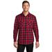 Port Authority W668 Plaid Flannel Shirt in Red/Black Buffalo Check size Medium