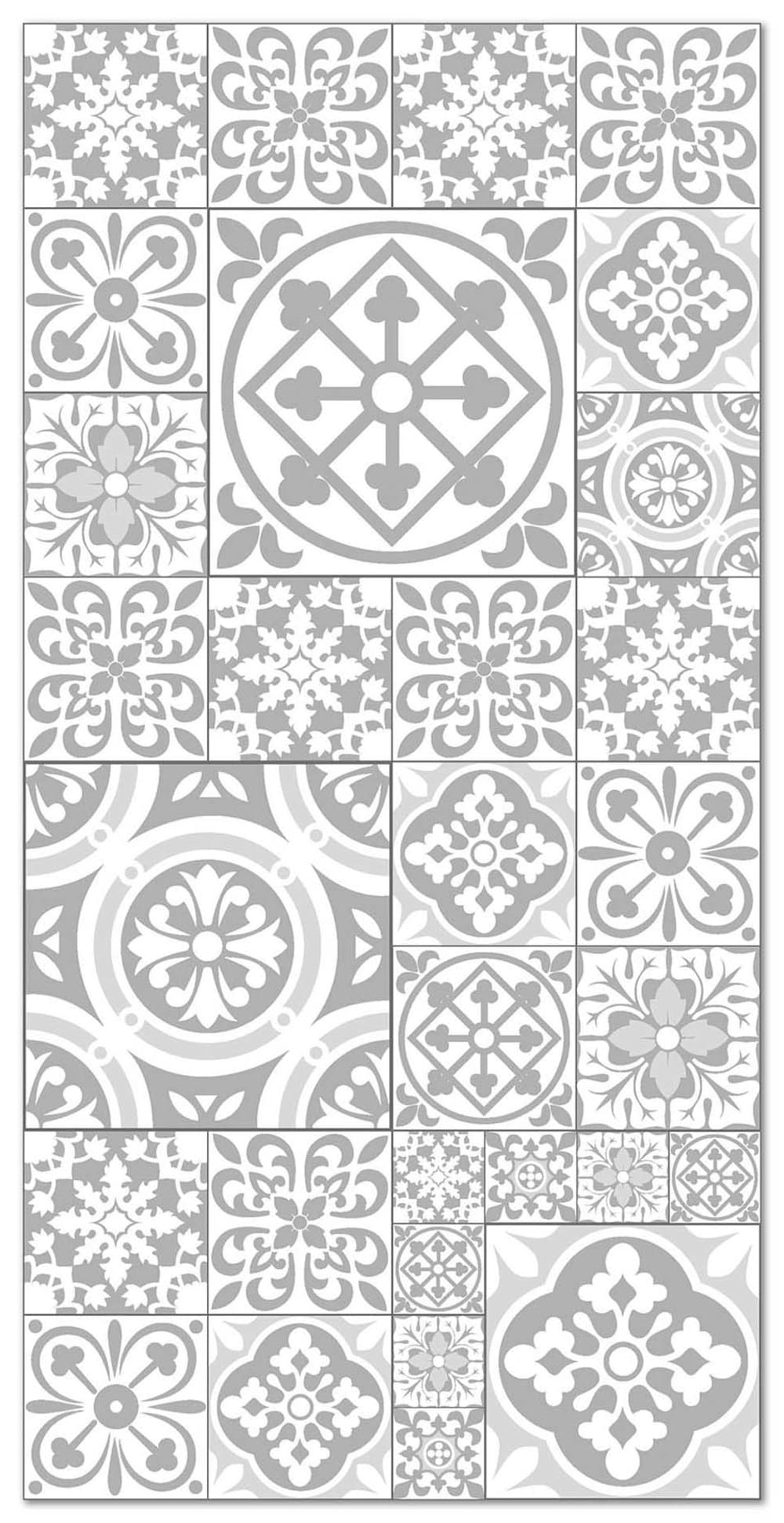 Tapis vinyle carreaux ciments talavera gris 80x250cm