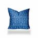 HomeRoots 24" X 24" Blue And White Enveloped Ikat Throw Indoor Outdoor Pillow - 19