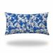 HomeRoots 14" X 24" Blue And White Zippered Coastal Lumbar Indoor Outdoor Pillow - 18