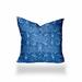 HomeRoots 16" X 16" Blue And White Enveloped Ikat Throw Indoor Outdoor Pillow Cover - 4
