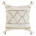 HomeRoots 20" X 20" White And Tan 100% Cotton Geometric Zippered Pillow