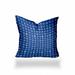 HomeRoots 22" X 22" Blue And White Blown Seam Gingham Throw Indoor Outdoor Pillow - 17