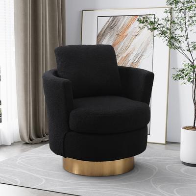 Ouyessir Boucle Upholstered Swivel Barrel Chair Accent Armchair