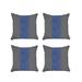 HomeRoots Set Of Four 18" X 18" White And Blue Houndstooth Zippered Handmade Polyester Throw Pillow