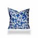 HomeRoots 20" X 20" Blue And White Enveloped Coastal Throw Indoor Outdoor Pillow Cover - 4