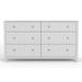 HomeRoots 61" White Solid Wood Six Drawer Double Dresser