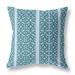 HomeRoots 18" X 18" Blue And Brown Zippered Geometric Indoor Outdoor Throw Pillow - 12