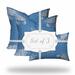 HomeRoots Set Of Three 20" X 20" Blue And White Crab Zippered Coastal Throw Indoor Outdoor Pillow Cover - 4