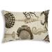 HomeRoots 14" X 20" Brown And Natural Brown Seashells Blown Seam Nautical Lumbar Indoor Outdoor Pillow - 14