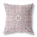 HomeRoots 20" X 20" Muted Pink Broadcloth Floral Throw Pillow - 23