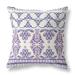 HomeRoots 26" X 26" White And Purple Broadcloth Floral Throw Pillow - 29