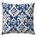 HomeRoots 17" X 17" Indigo And Cream Blown Seam Ikat Lumbar Indoor Outdoor Pillow - 14