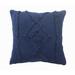 HomeRoots 20" X 20" Navy And Dark Blue 100% Cotton Geometric Zippered Pillow