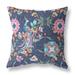 HomeRoots 26" X 26" Floral Blue And Pink Broadcloth Floral Throw Pillow - 29