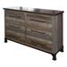 HomeRoots 61" Brown Solid Wood Six Drawer Double Dresser